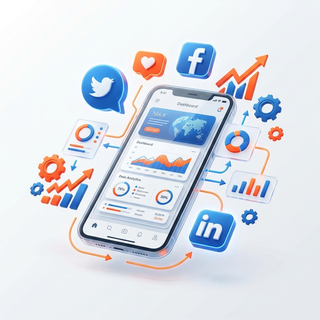 Brandstailer social media analytics dashboard tracking content performance, follower engagement, and advertising conversions